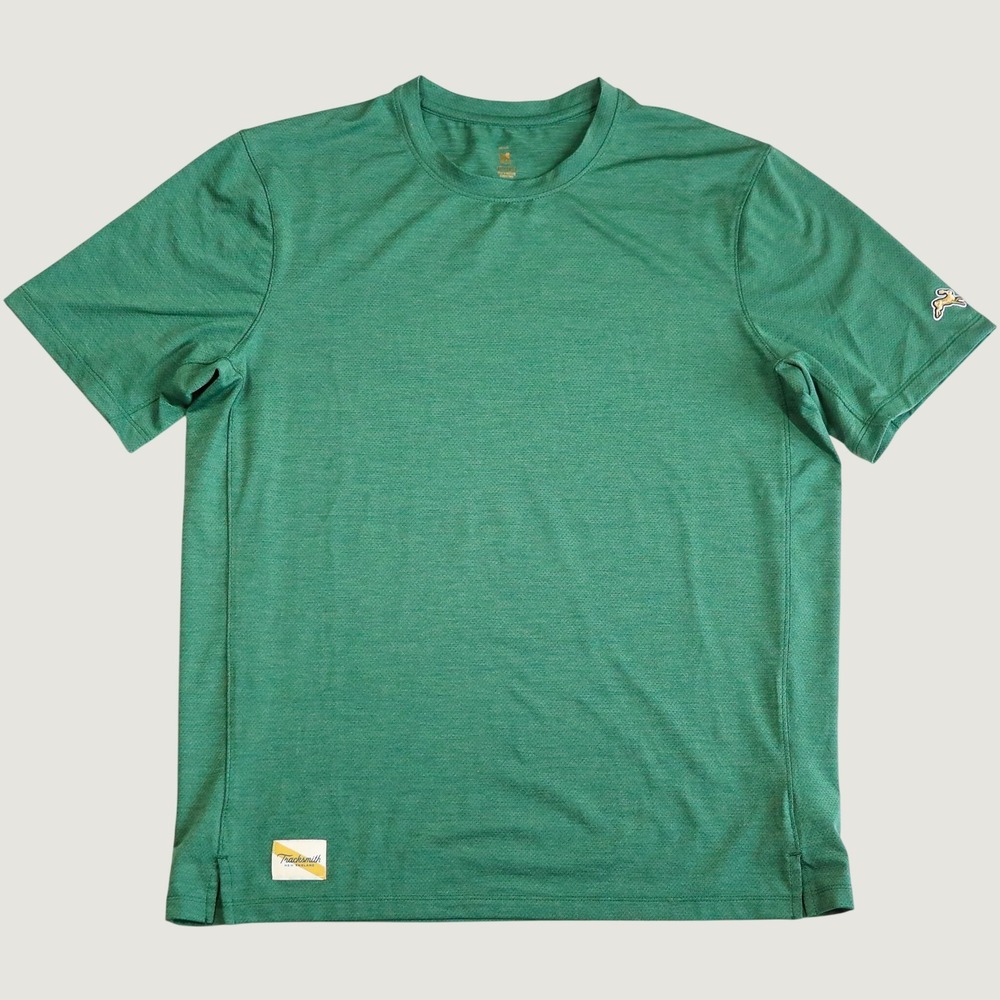 Tracksmith Twilight Tee Mens Size Medium Green Heathered Performance Running Top